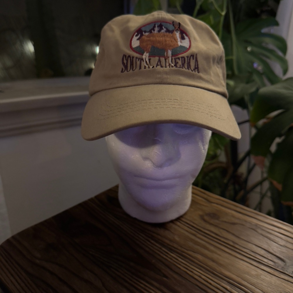 South America Llama Tan Beige Baseball Cap Cheyenne‎ River Embroidered